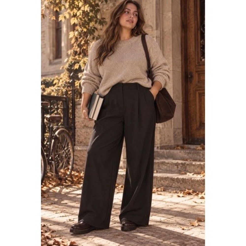 Old Navy Taylor Extra High Rise Wide Leg Trouser Pants Black Women 16 Adjustable